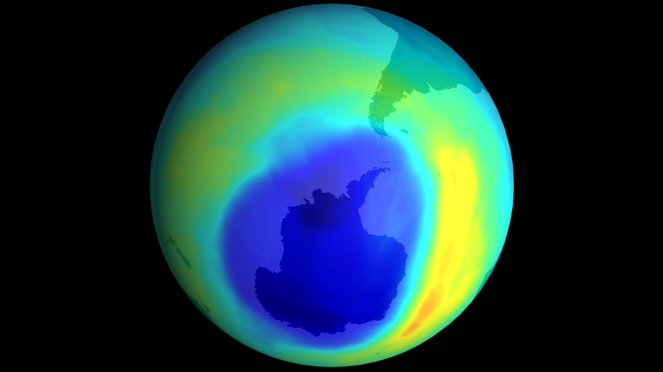 Das Ozonloch über dem Atlantik