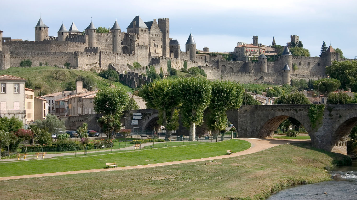 Die Cité von Carcassonne in Frankreich