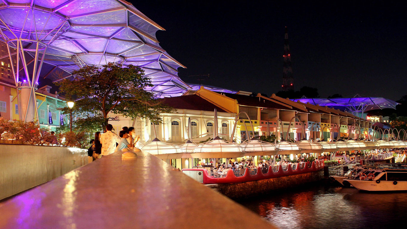 Auf einen Drink an den Singapore River