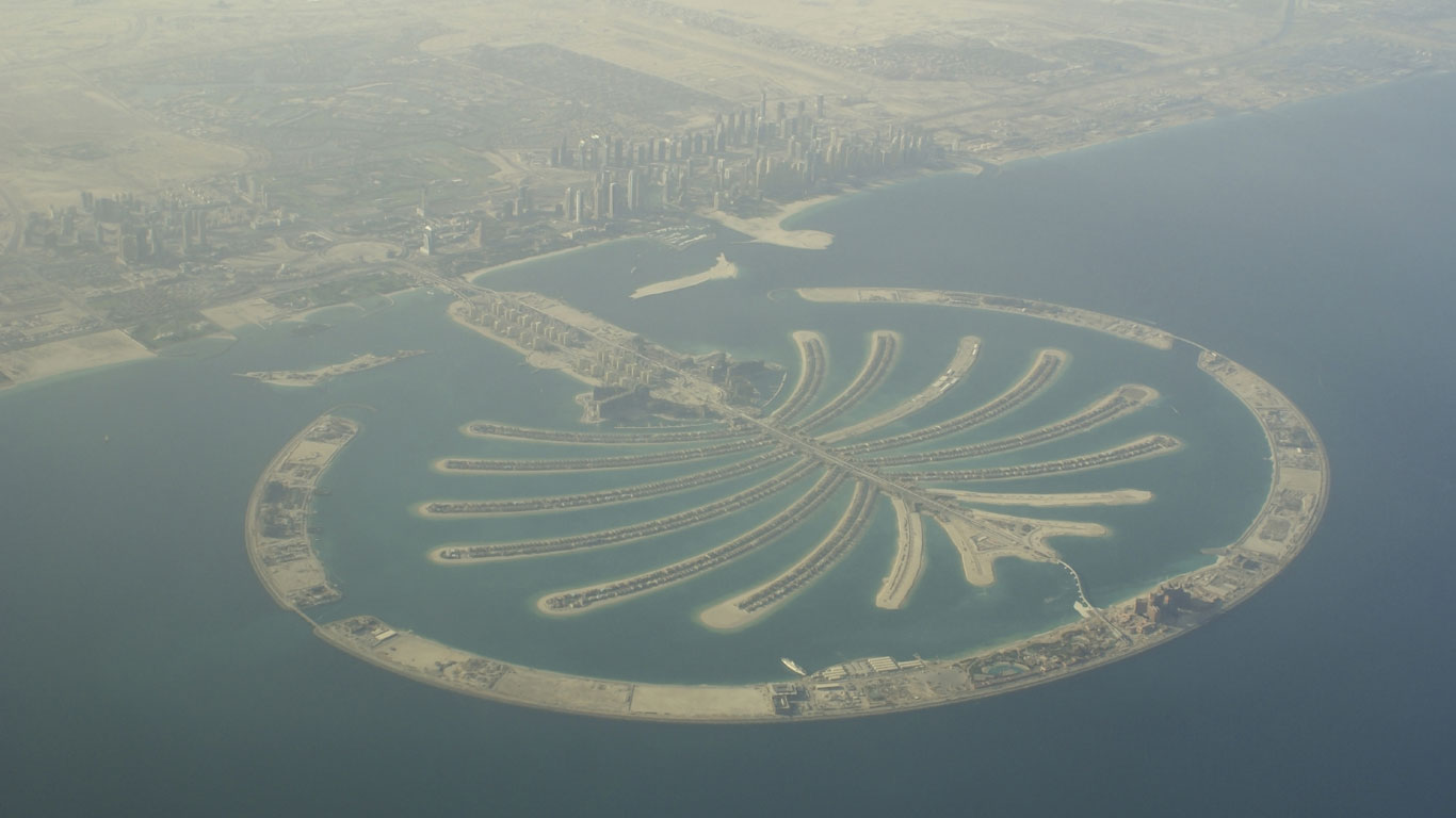 Künstliche Palmeninsel am Persischen Golf