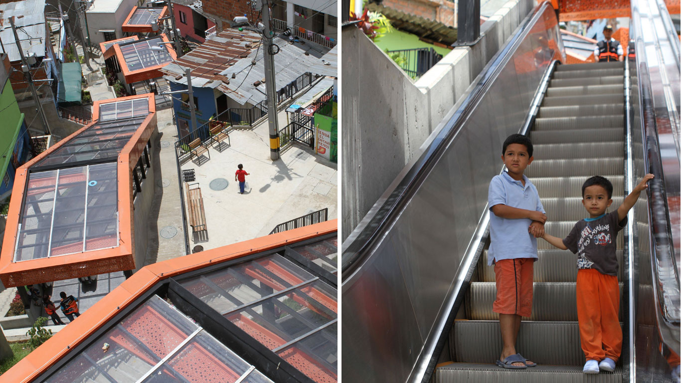 Mit der Rolltreppe nach Hause