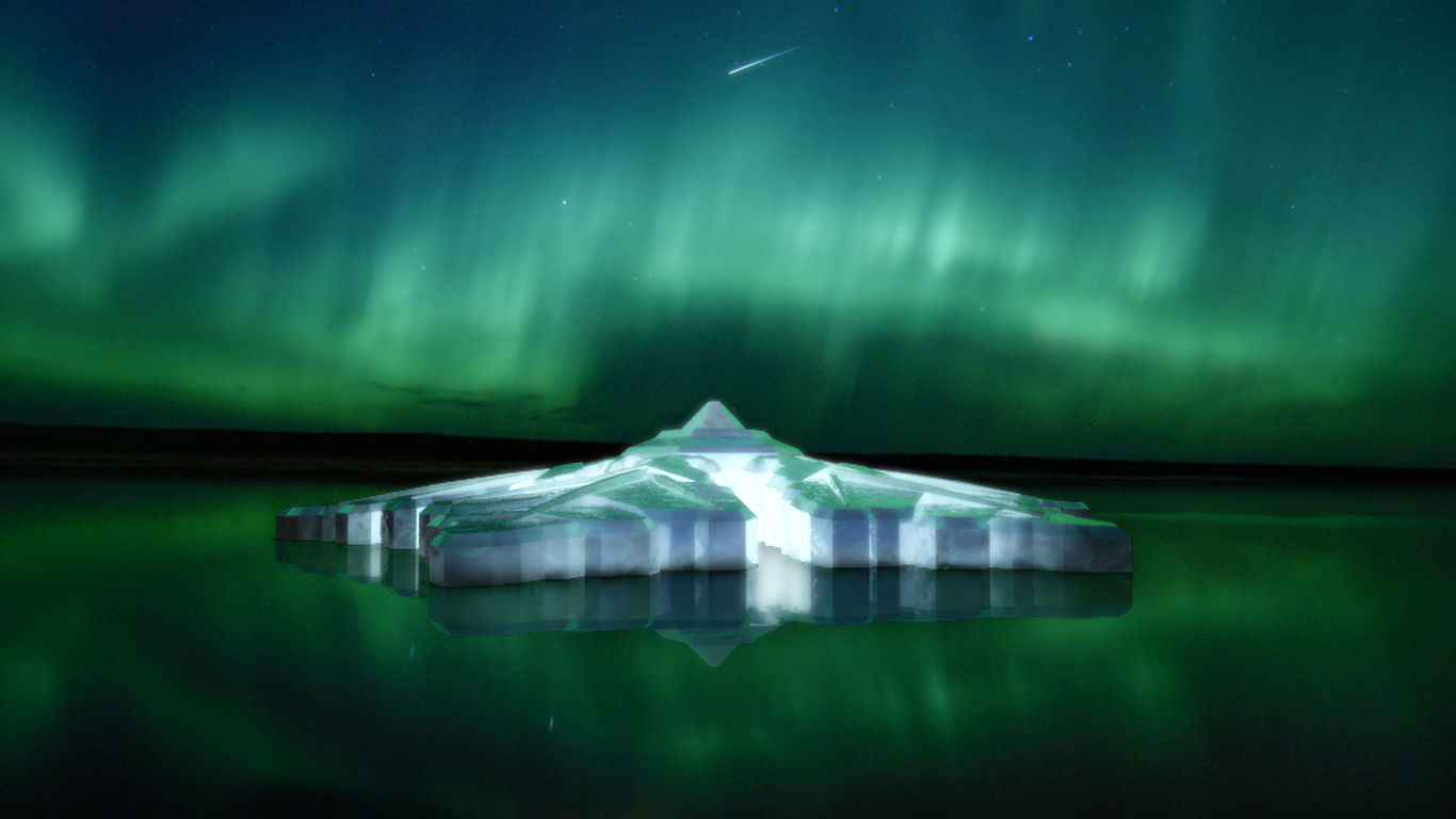 Norwegen: Schwimmender Eiskristall