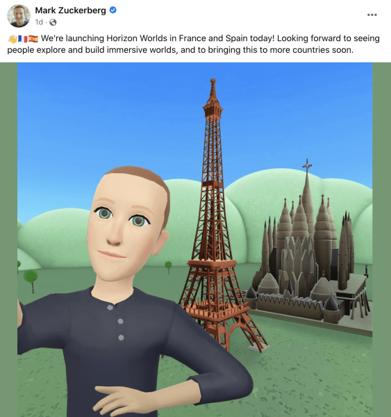 Metaverse-Bashing ohne Ende – was ist dran: der Facebook-Post von Mark Zuckerberg im August 2022