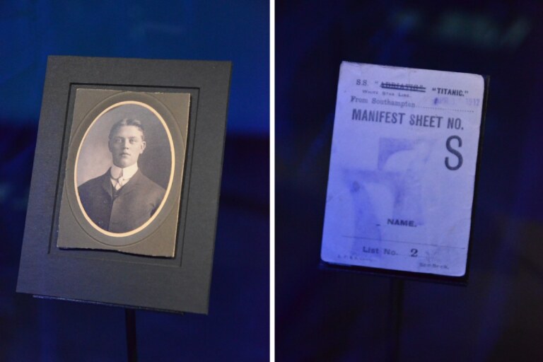 Manifest-Ticket und Bild von Malcolm Joakim Johnson