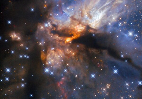 Aufnahme eines protostellaren Jets durch das Hubble-Teleskop im Bereich G35.2-0.7N